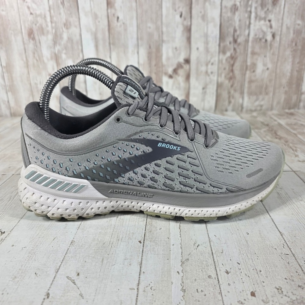 Brooks Adrenaline GTS 21 Womens Gray Running Shoes 1203291B061 Size 7